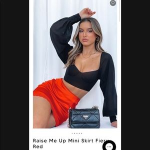 White Fox Boutique, Raise Me Up Mini Skirt, Fiery Red, Large